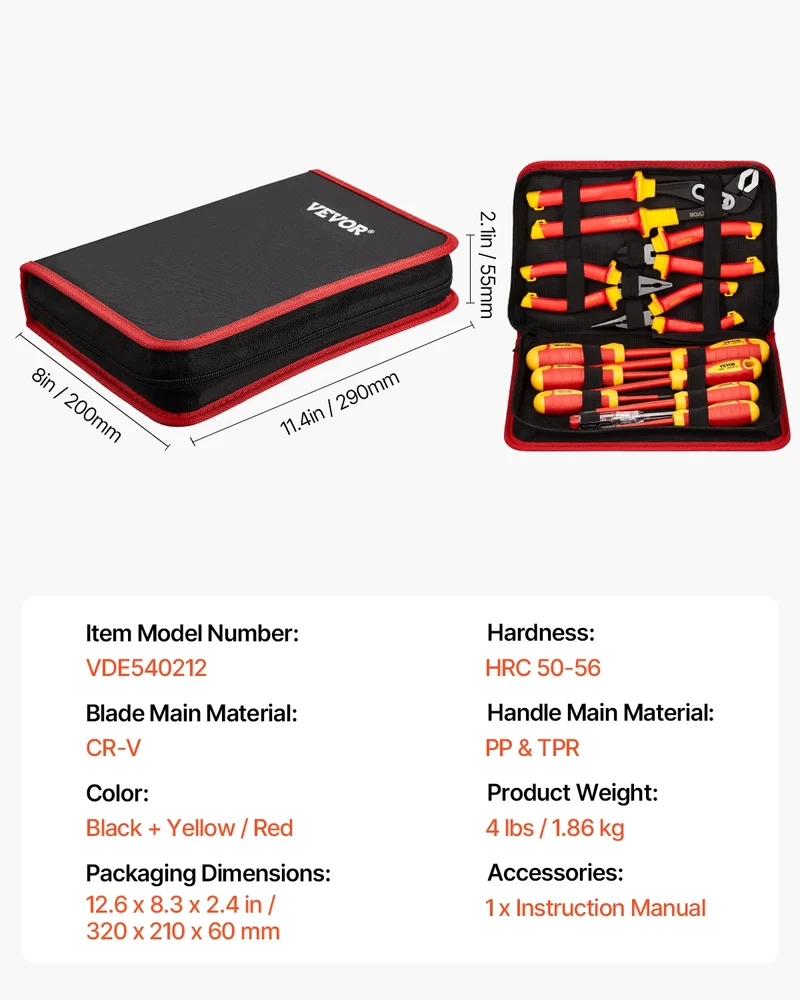 SucceBuy Professional Insulated Screwdriver Set for Electrical Work