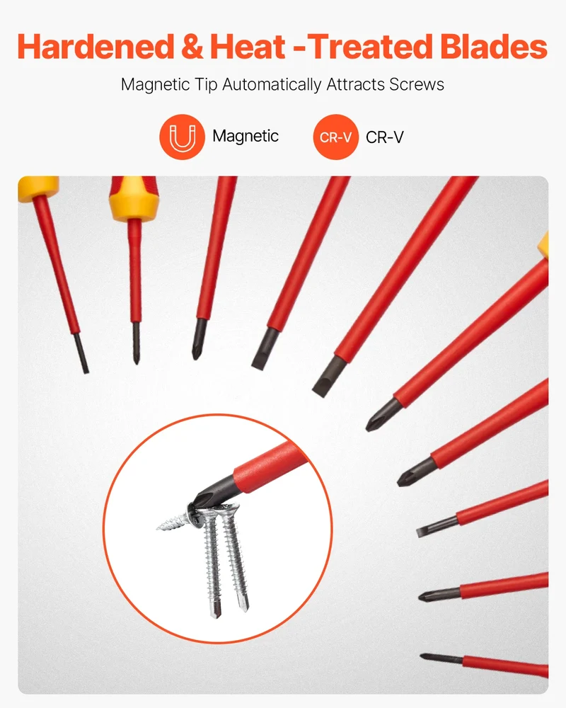 SucceBuy Professional Insulated Screwdriver Set for Electrical Work