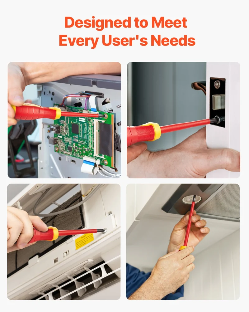 SucceBuy Professional Insulated Screwdriver Set for Electrical Work