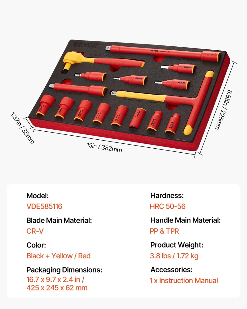 SucceBuy Professional Insulated Screwdriver Set for Electrical Work