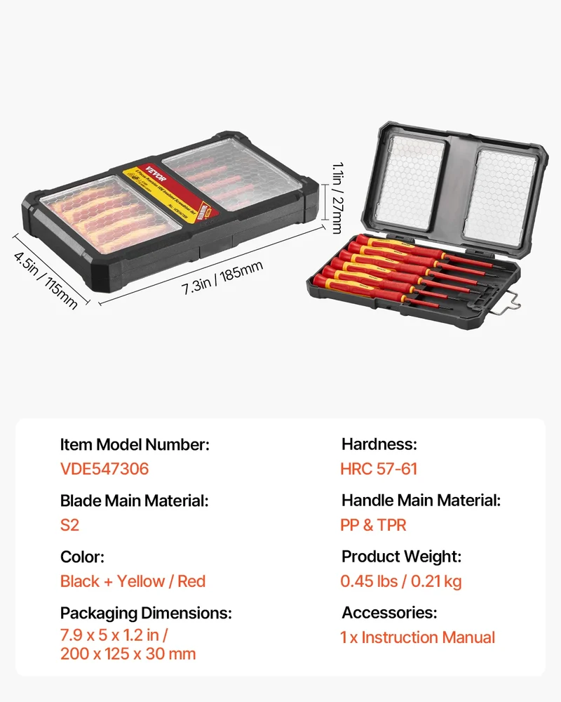 SucceBuy Professional Insulated Screwdriver Set for Electrical Work
