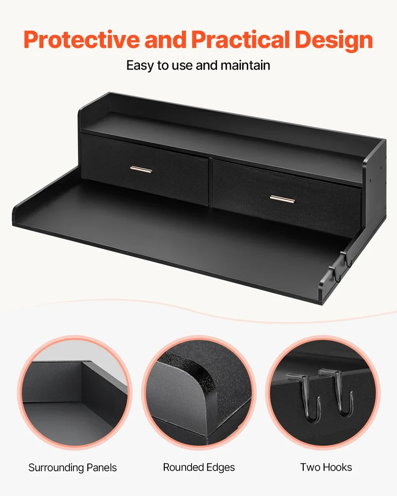 SucceBuy Washer Dryer Countertop With Drawer Shelf For Laundry Organization