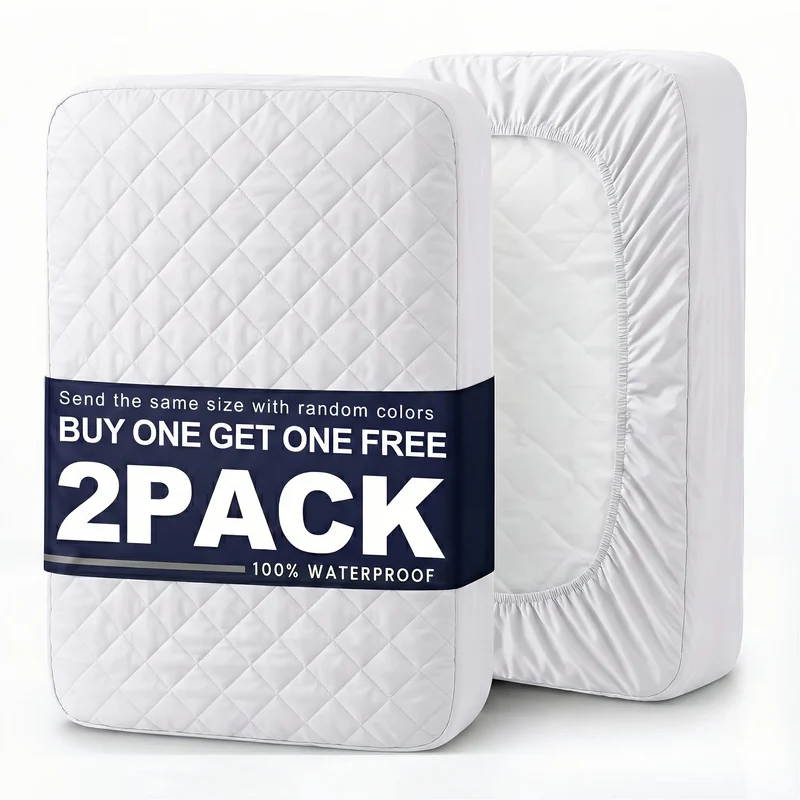 Quilted Waterproof Mattress Cover With Breathable Stain Resistant Fabric