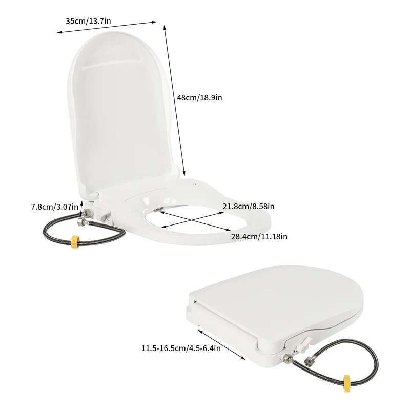 Non Electric Bidet Toilet Seat With Dual Nozzle Cleaning System