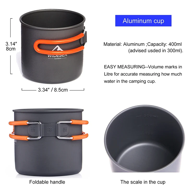 Widesea Camping Cookware Set With Portable Pot And Outdoor Tableware