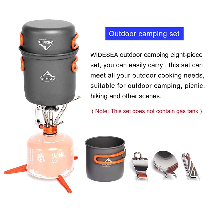 Widesea Camping Cookware Set With Portable Pot And Outdoor Tableware