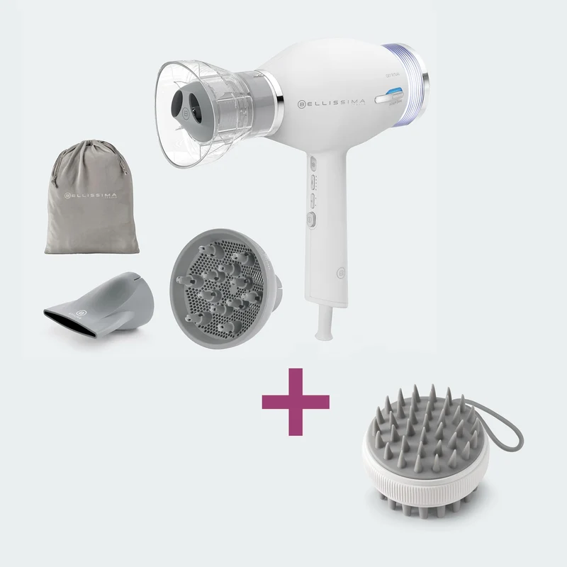 Kit asciugacapelli professionale con ossigeno attivo Oxy Ritual® e spazzola per massaggio al cuoio capelluto Scalp Care