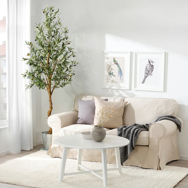 1Pc/2Pcs Artificial Olive Tree 4ft / 5ft / 6ft, Large Artificial Plants Fake Plastic Plants in Pot for Home Bedroom Decor