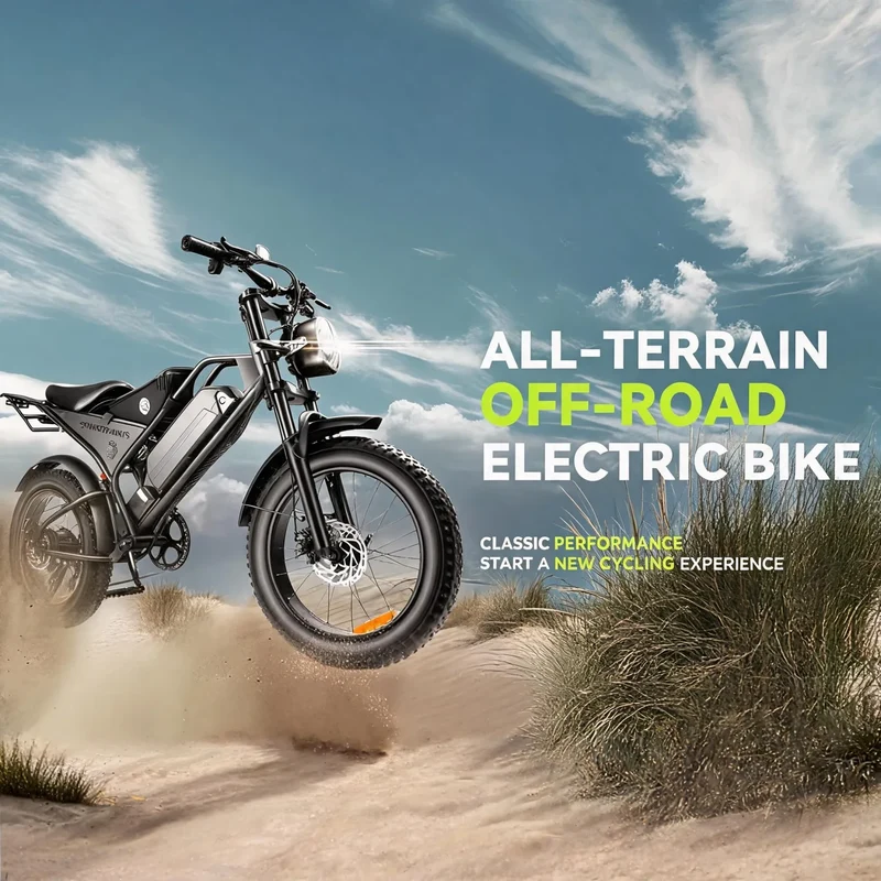 Singletrack Fat Tire Off Road Electric Bicycle With Suspension Fork