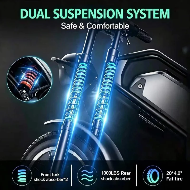 Singletrack Fat Tire Off Road Electric Bicycle With Suspension Fork