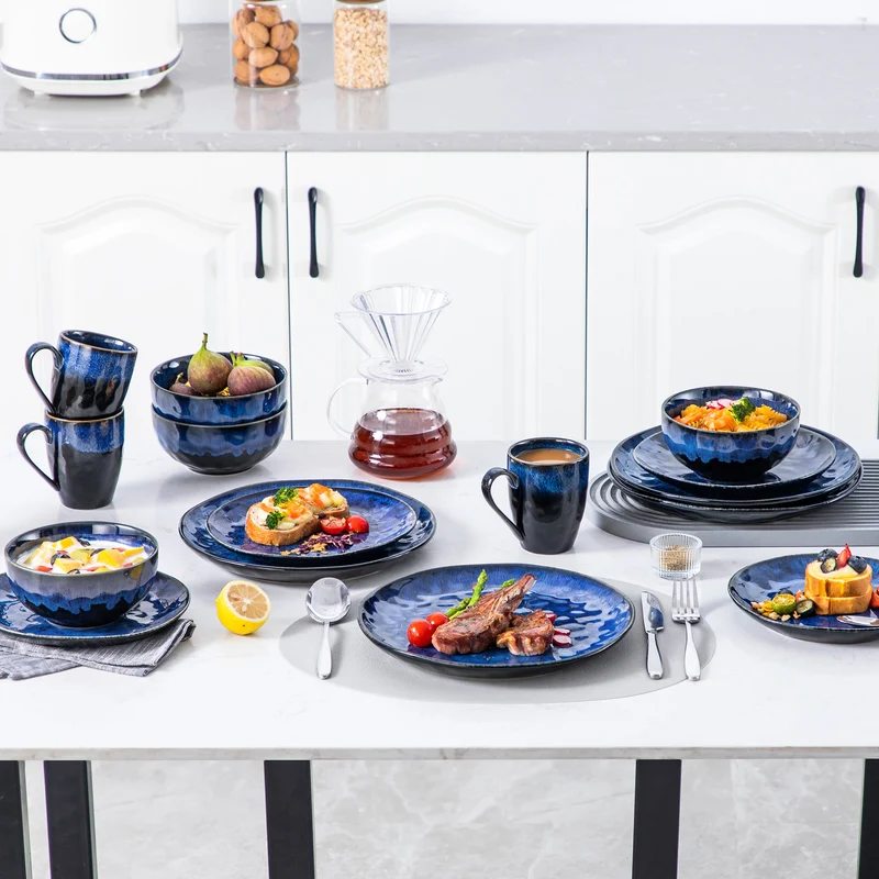 Vancasso Starry Ceramic Dinnerware Set with Plates and Bowls