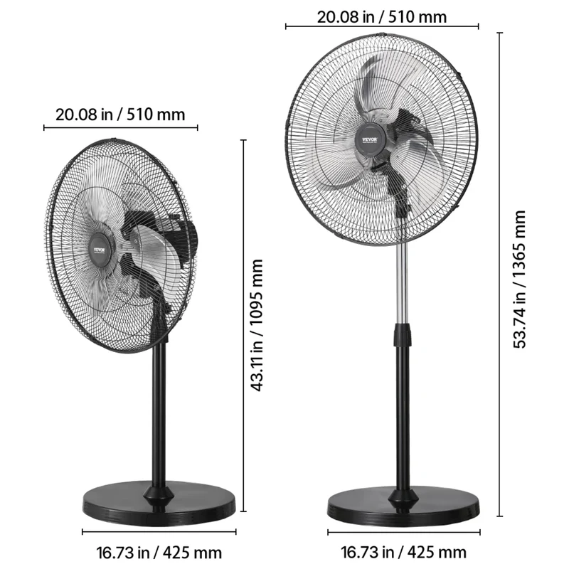 SucceBuy Industrial Oscillating Pedestal Fan With Remote Control