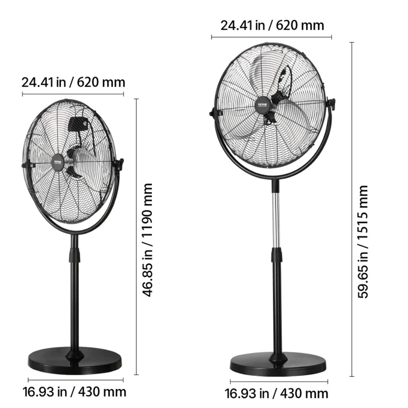 SucceBuy Industrial Oscillating Pedestal Fan With Remote Control