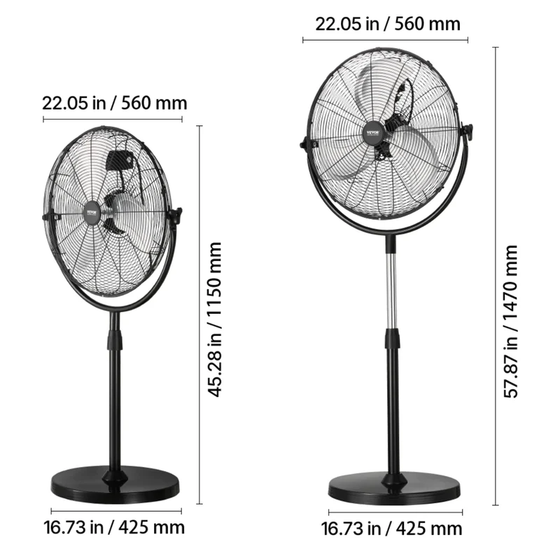 SucceBuy Industrial Oscillating Pedestal Fan With Remote Control