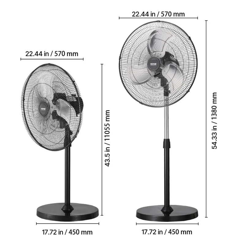 SucceBuy Industrial Oscillating Pedestal Fan With Remote Control