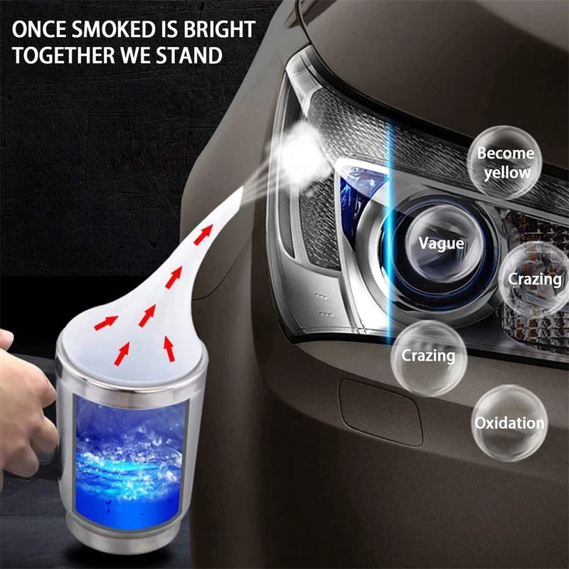 Headlight Restoration Kit With Polymer Polish And Cleaner
