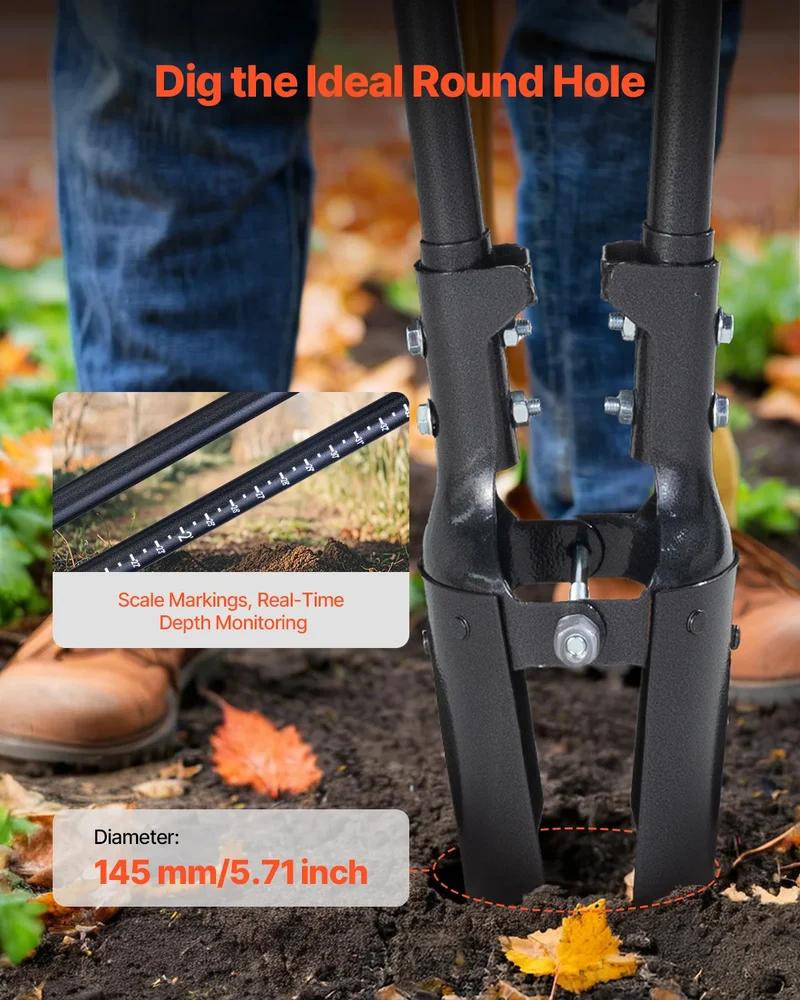 VEVOR Heavy Duty Manual Post Hole Digger for Gardening