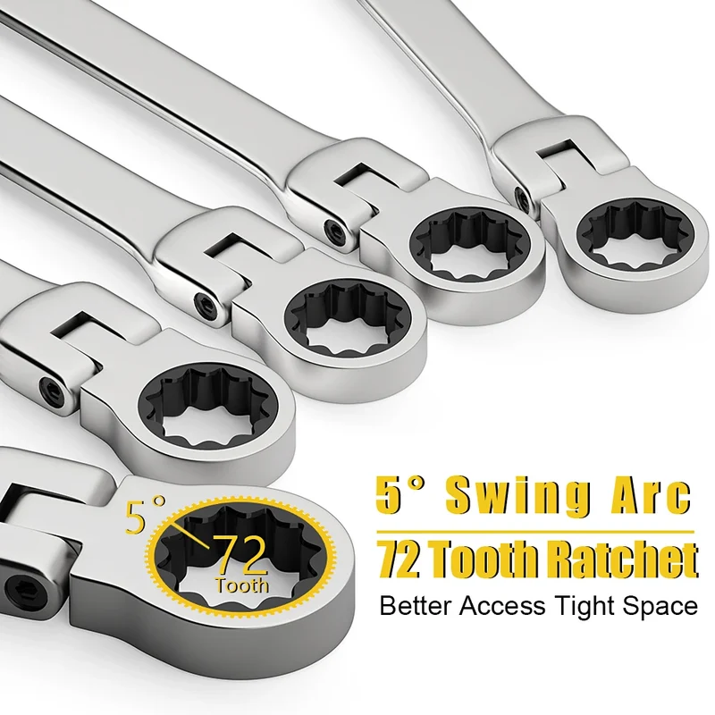 Double End Ratchet Wrench Set for Garage and Home Repair