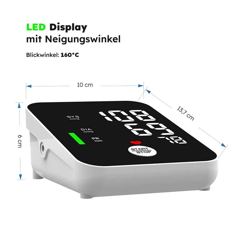 Ultra Precision Blutdruckmessgerät / Präzise Blutdruck- und Pulsmessung am Oberarm / Arrhythmie-Erkennung / Mit smarter Speicherfunktion / Für den Heimgebrauch