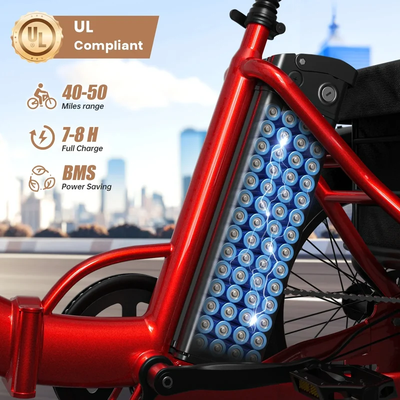 QRONGE Electric Bike for Adults 960W Peak 36V 13.5AH Battery Folding Electric Tricycle 50 Miles Range Fat Tire Electric Trike