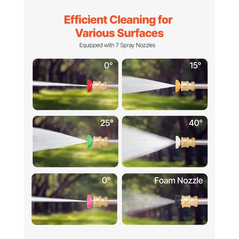 VEVOR Telescoping Pressure Washer Wand With Adjustable Extension Spray Nozzles