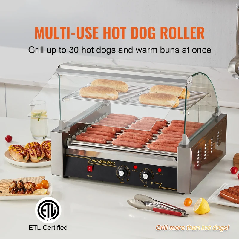 SucceBuy Commercial Hot Dog Roller Grill for Events and Home