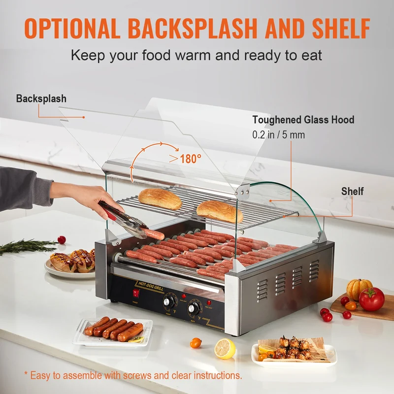 SucceBuy Commercial Hot Dog Roller Grill for Events and Home