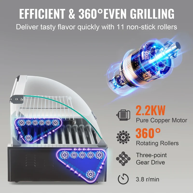 SucceBuy Commercial Hot Dog Roller Grill for Events and Home