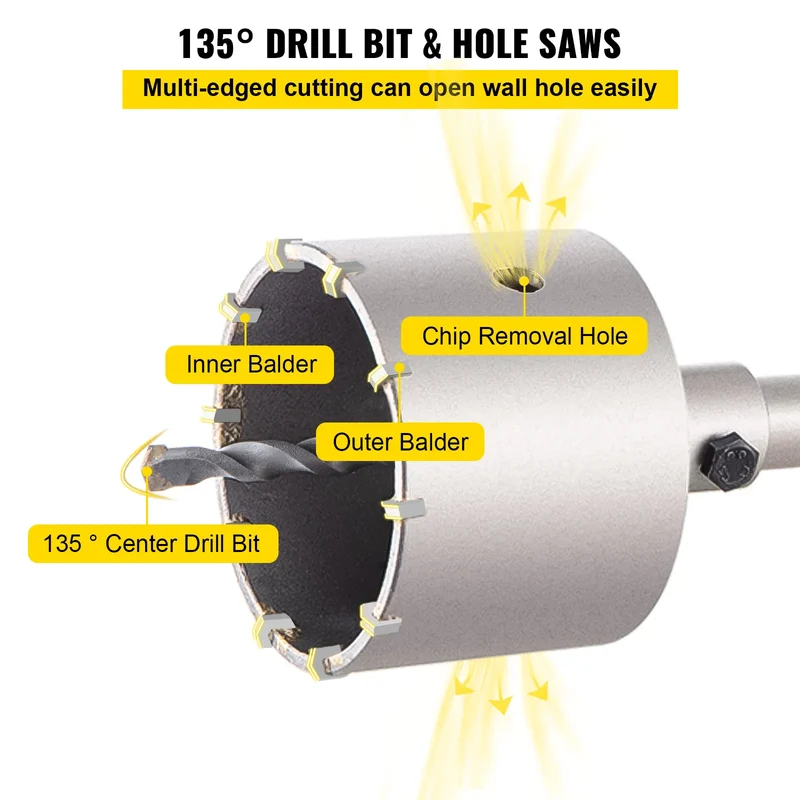 SucceBuy Concrete Hole Saw Kit For Masonry Drilling