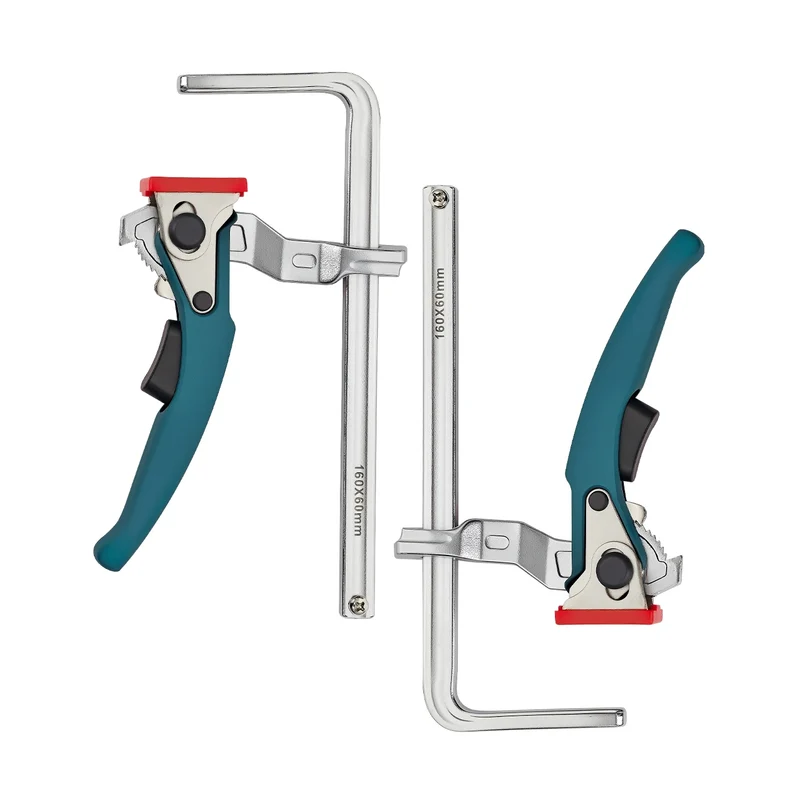 Allsome 2pcs Ratcheting Table Clamp, Quick Release Clamp For MFT and Guide Rail System, Bar Clamp