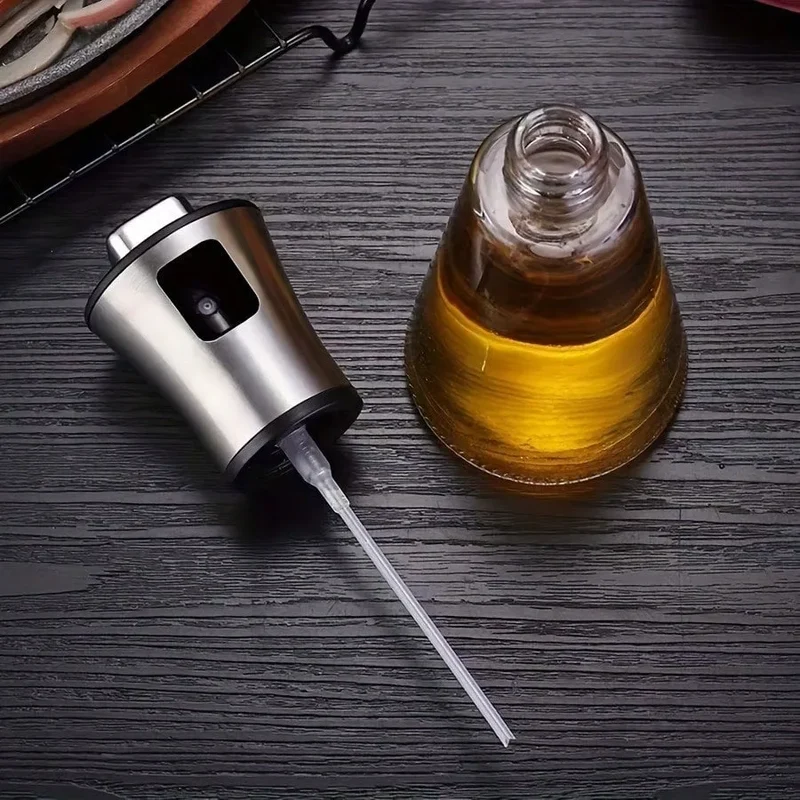 200ml Oil Sprayer Bottle, 304 Stainless Steel Mister & Glass, Drizzling Mist Spray for Kitchen Cooking, with Free Funnel