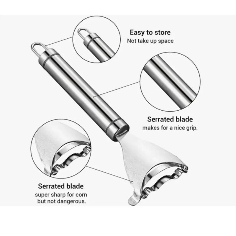 Home Y-Shaped Corn Peeler - Stainless Steel Fast Kernel Remover 3 Seconds Per Corn Kitchen Corn Shelling Lazy Tool