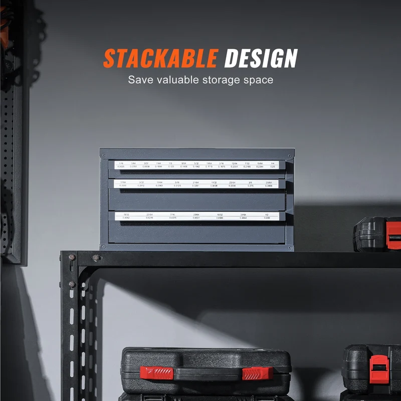 SucceBuy Steel Drill Bit Dispenser Organizer Cabinet With Drawers