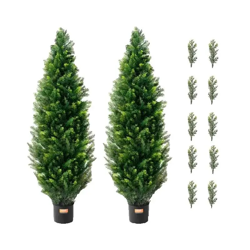SucceBuy Artificial Cedar Topiary Tree For Home And Outdoor Decor