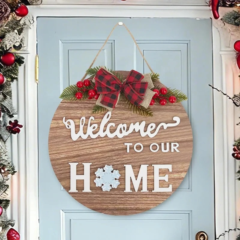 Interchangeable Welcome Home Sign Seasonal Front Door Wreath Decor