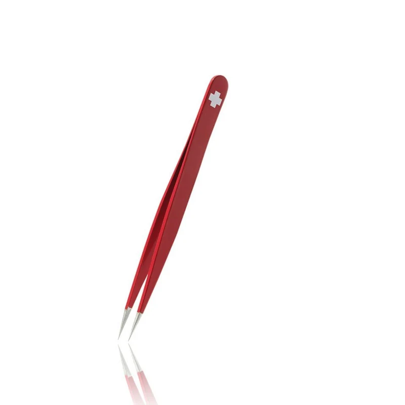 Tweezers with Pointer Tip - Red & Swiss Cross