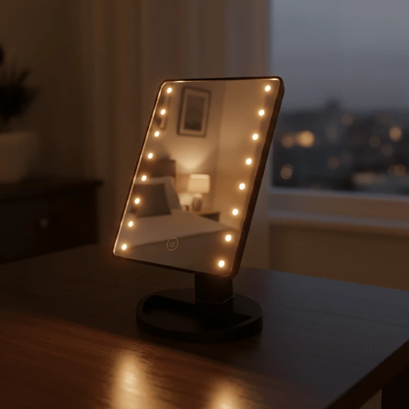 Schminkspiegel 16 LED Touch Dimmbar Schwarz