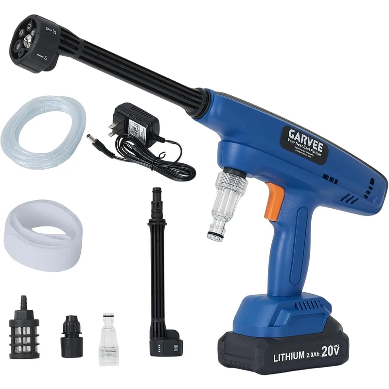 HiMISS Cordless Pressure Washer With 2 Batteries And 6-In-1 Nozzle