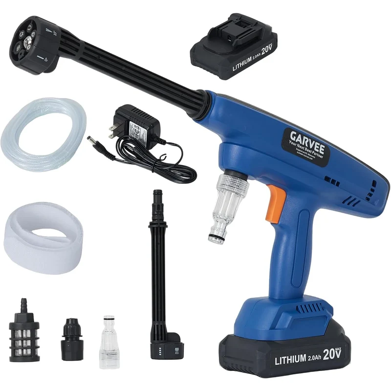 HiMISS Cordless Pressure Washer With 2 Batteries And 6-In-1 Nozzle