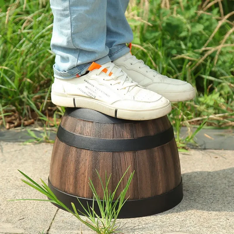 Rustic Farmhouse Whiskey Barrel Plastic Planter With Drainage