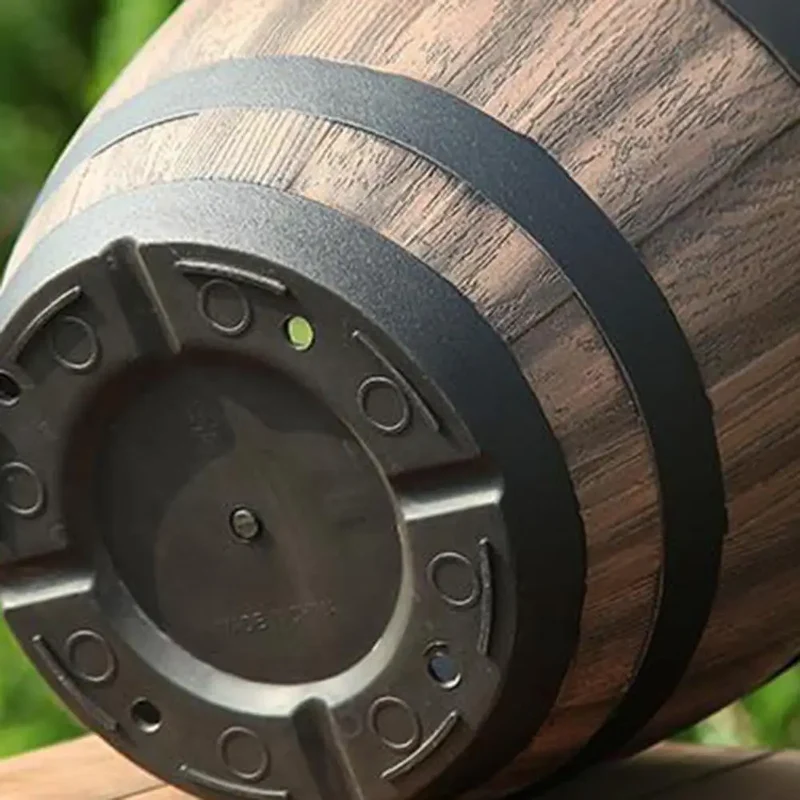 Rustic Farmhouse Whiskey Barrel Plastic Planter With Drainage