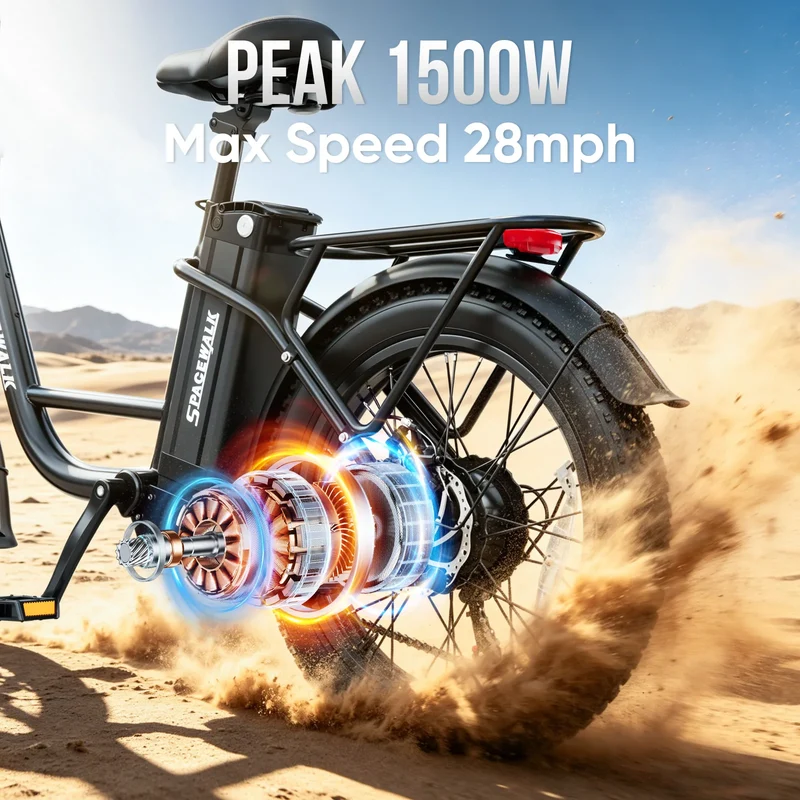 Spacewalk Fat Tire Electric Bike With Removable Battery