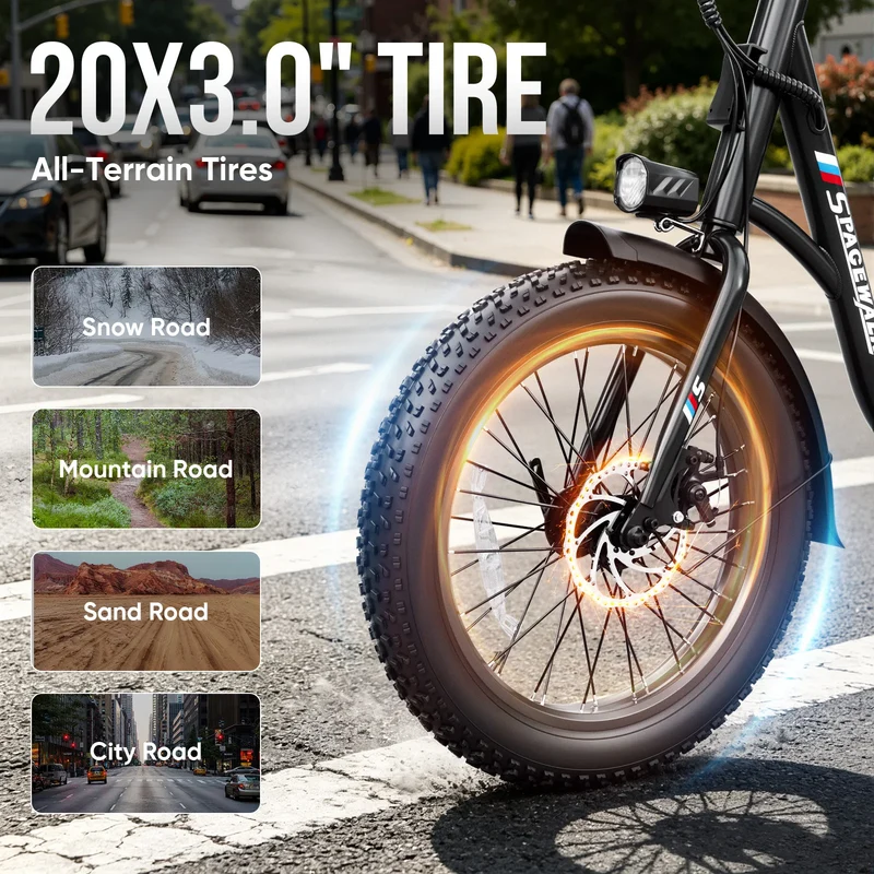 Spacewalk Fat Tire Electric Bike With Removable Battery