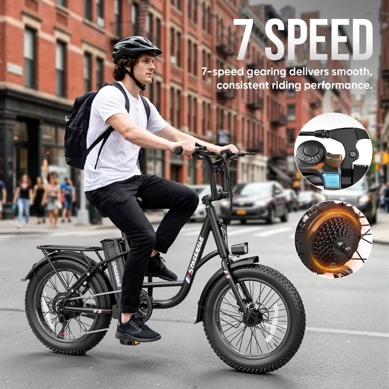 Spacewalk Fat Tire Electric Bike With Removable Battery