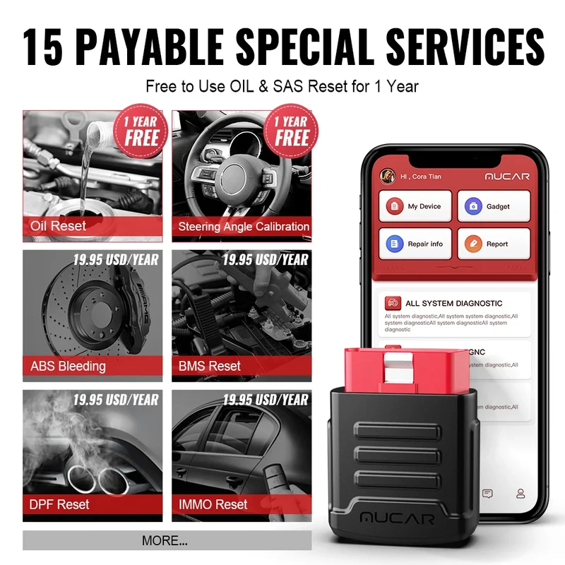 MUCAR BT200 OBD2 Bluetooth WiFi Automotive Diagnostic Scanner