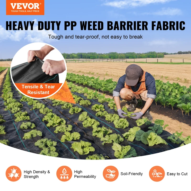 Vevor Premium Heavy Duty Woven Weed Barrier Landscape Geotextile Fabric