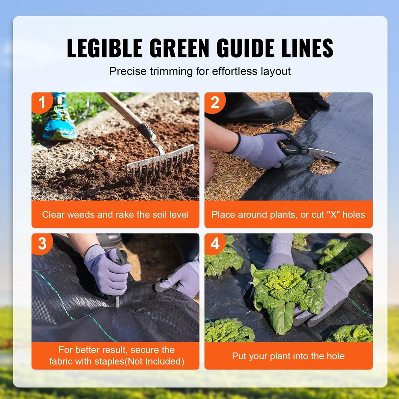 Vevor Premium Heavy Duty Woven Weed Barrier Landscape Geotextile Fabric