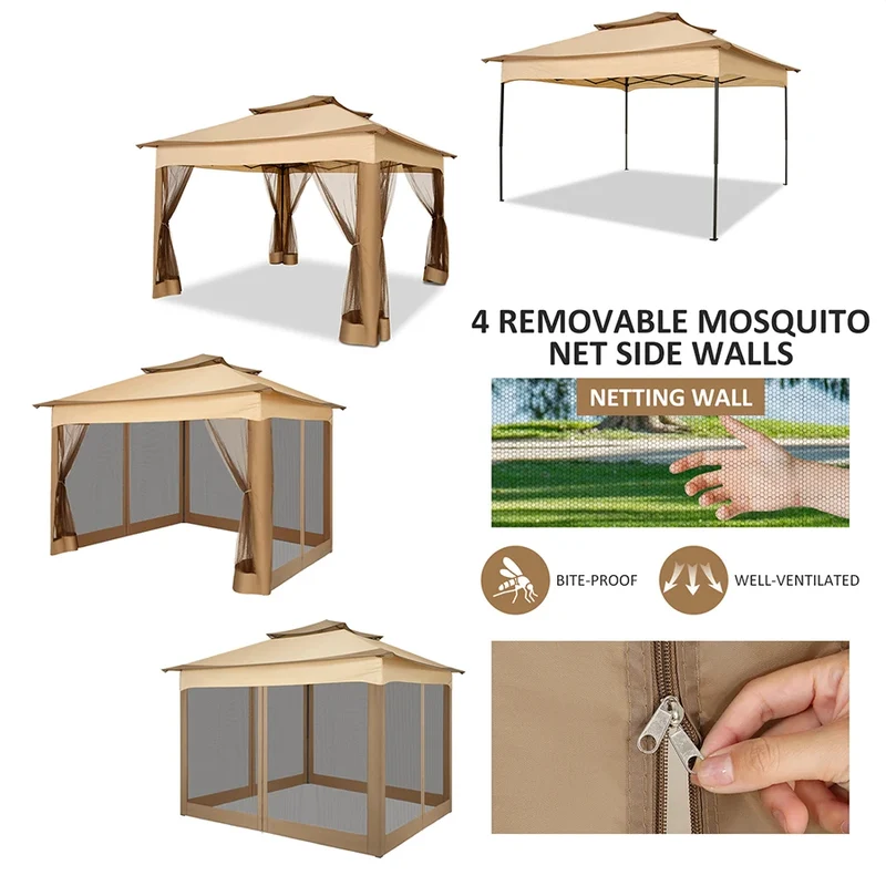 Tooluck Pop Up Canopy With Mosquito Netting And Ventilation