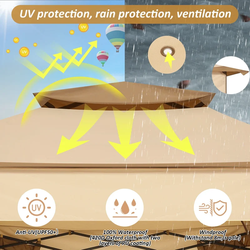 Tooluck Pop Up Canopy With Mosquito Netting And Ventilation