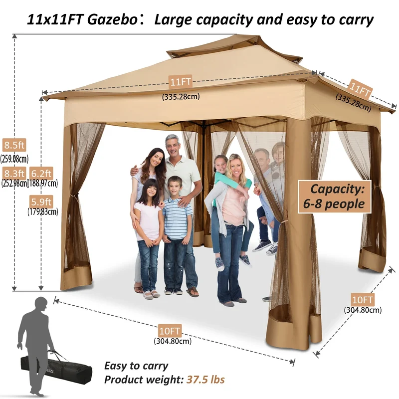 Tooluck Pop Up Canopy With Mosquito Netting And Ventilation